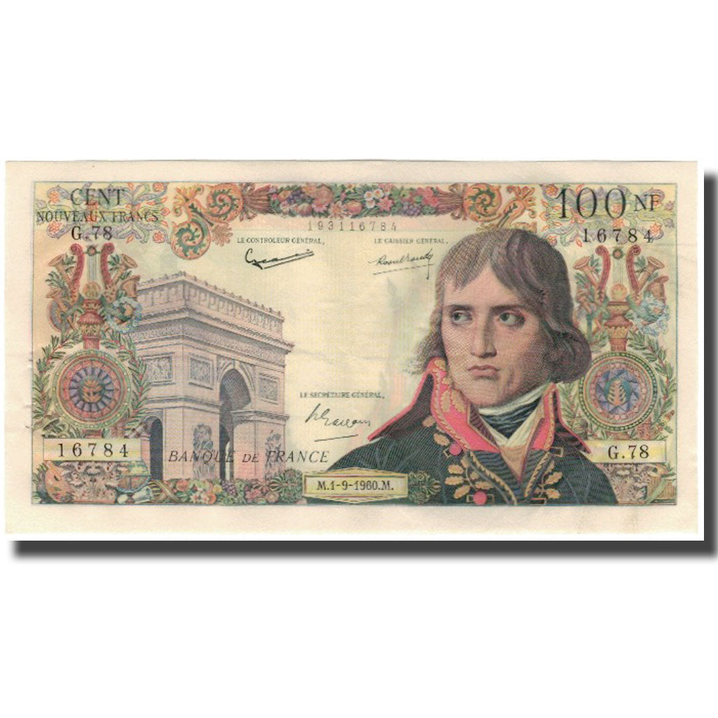 França, 100 Nouveaux Francs, Bonaparte, 1960-09-01, EF(40-45), Fayette:59.7