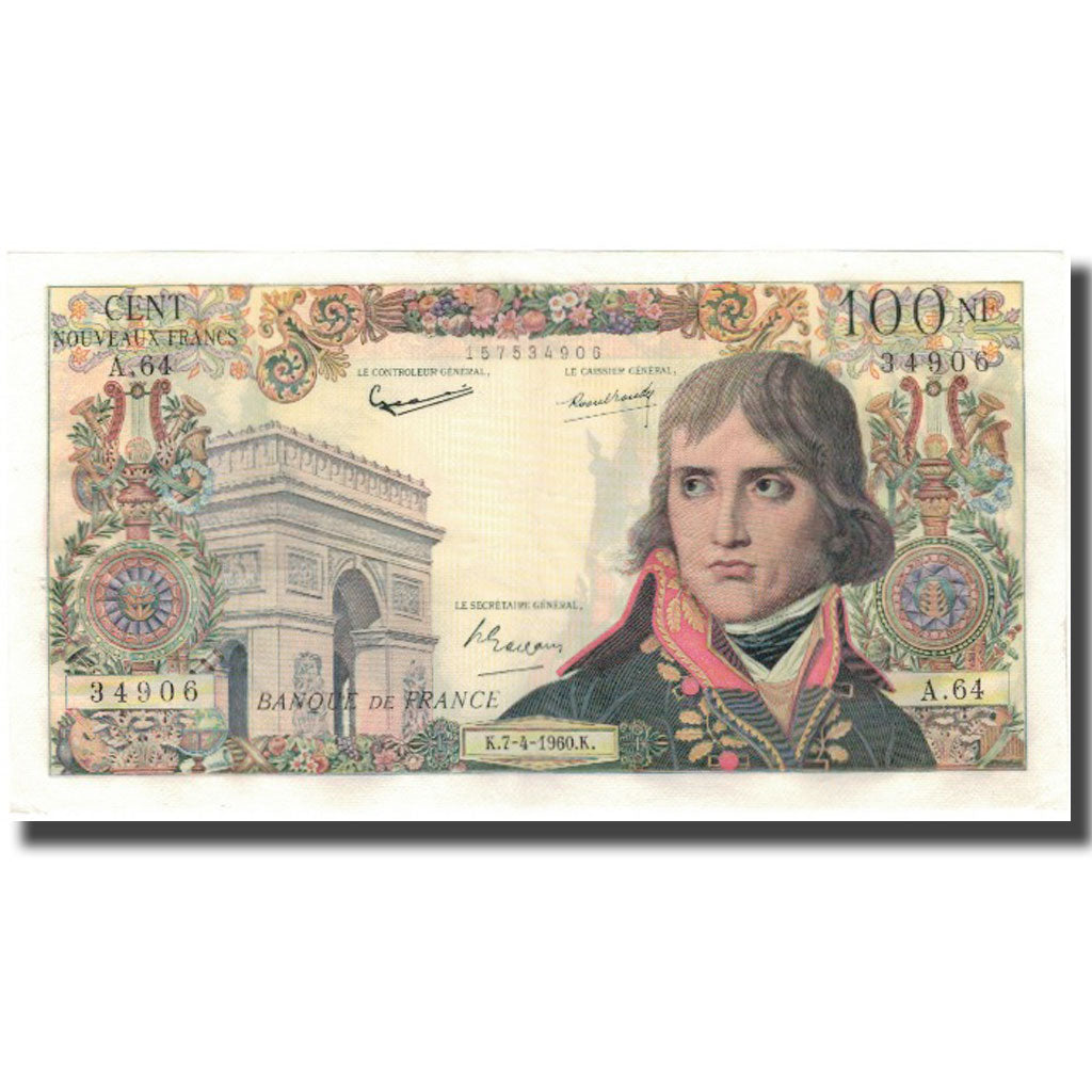 Frankrijk, 100 Nouveaux Francs, Bonaparte, 1960-04-07, TTB, Fayette:59.6