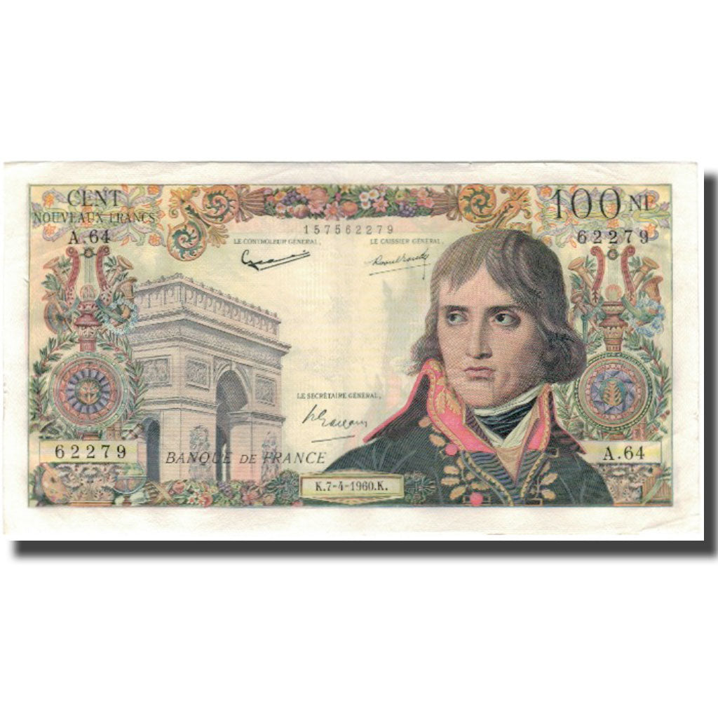 Frankreich, 100 Nouveaux Francs, Bonaparte, 1960-04-07, S+, Fayette:59.6