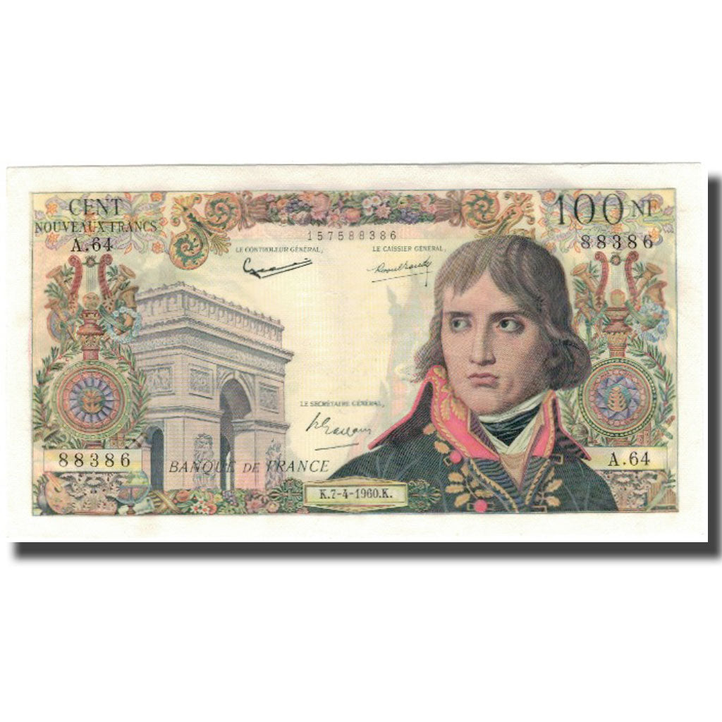 France, 100 Nouveaux Francs, Bonaparte, 1960-04-07, TTB+, Fayette:59.6, KM:144a