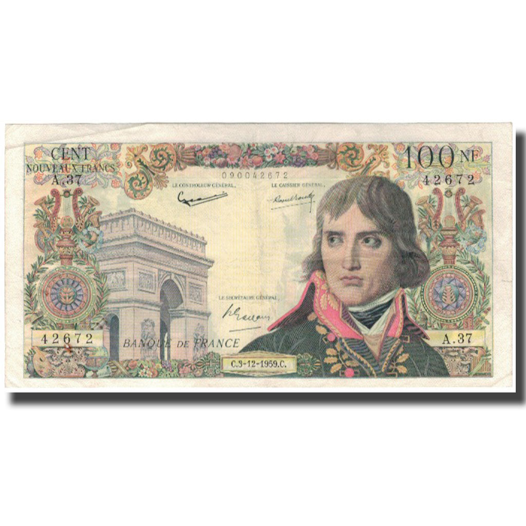 France, 100 Nouveaux Francs, Bonaparte, 1959-12-03, TB, Fayette:59.4, KM:144a