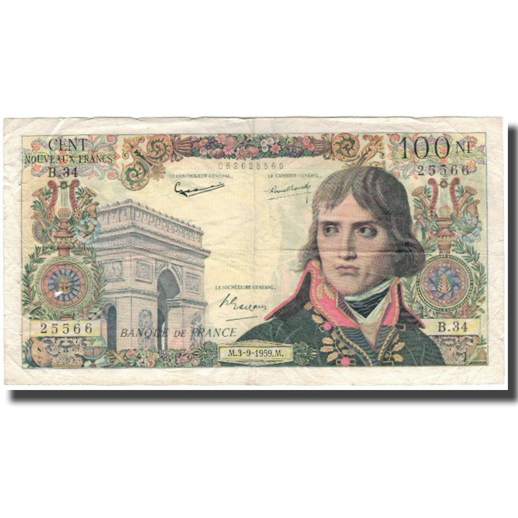 Francia, 100 Nouveaux Francs, Bonaparte, 1959-09-03, BC, Fayette:59.3, KM:144a