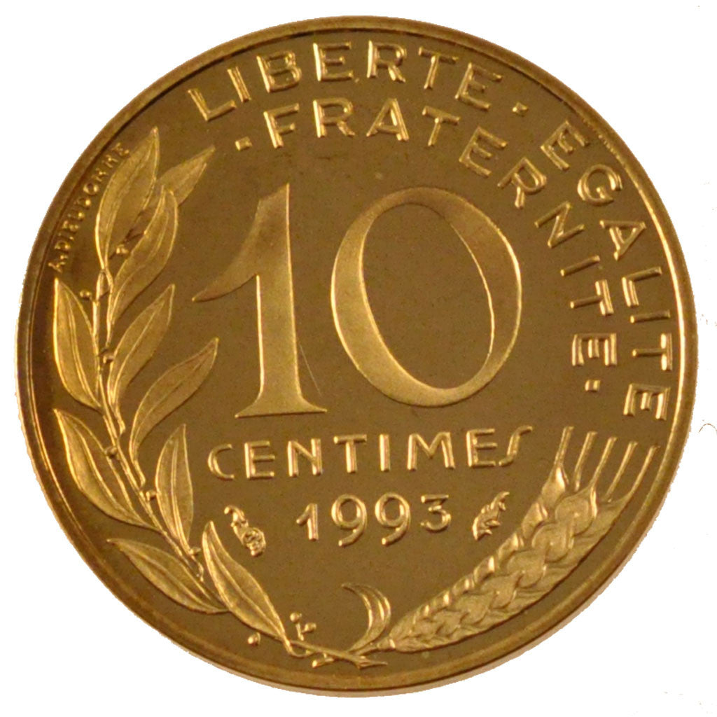FRANCE, Marianne, 10 Centimes, 1993, Paris, KM #929, MS(65-70),...