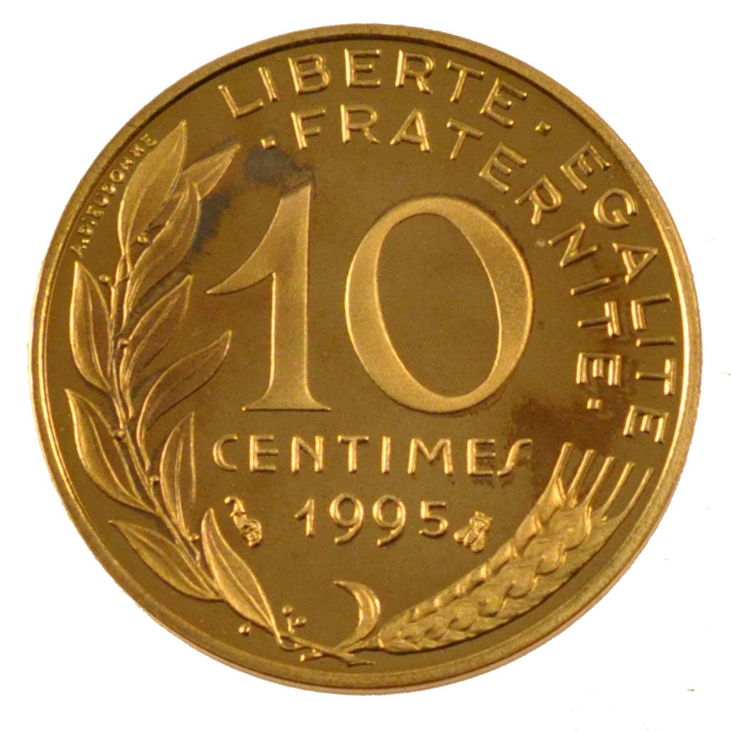 FRANCE, Marianne, 10 Centimes, 1995, Paris, KM #929, MS(65-70),...