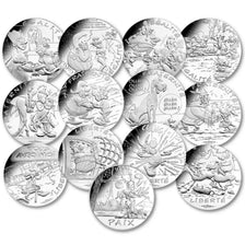 Coin, France, Monnaie de Paris, Set, ASTERIX 2, 2015, MS(65-70), Silver