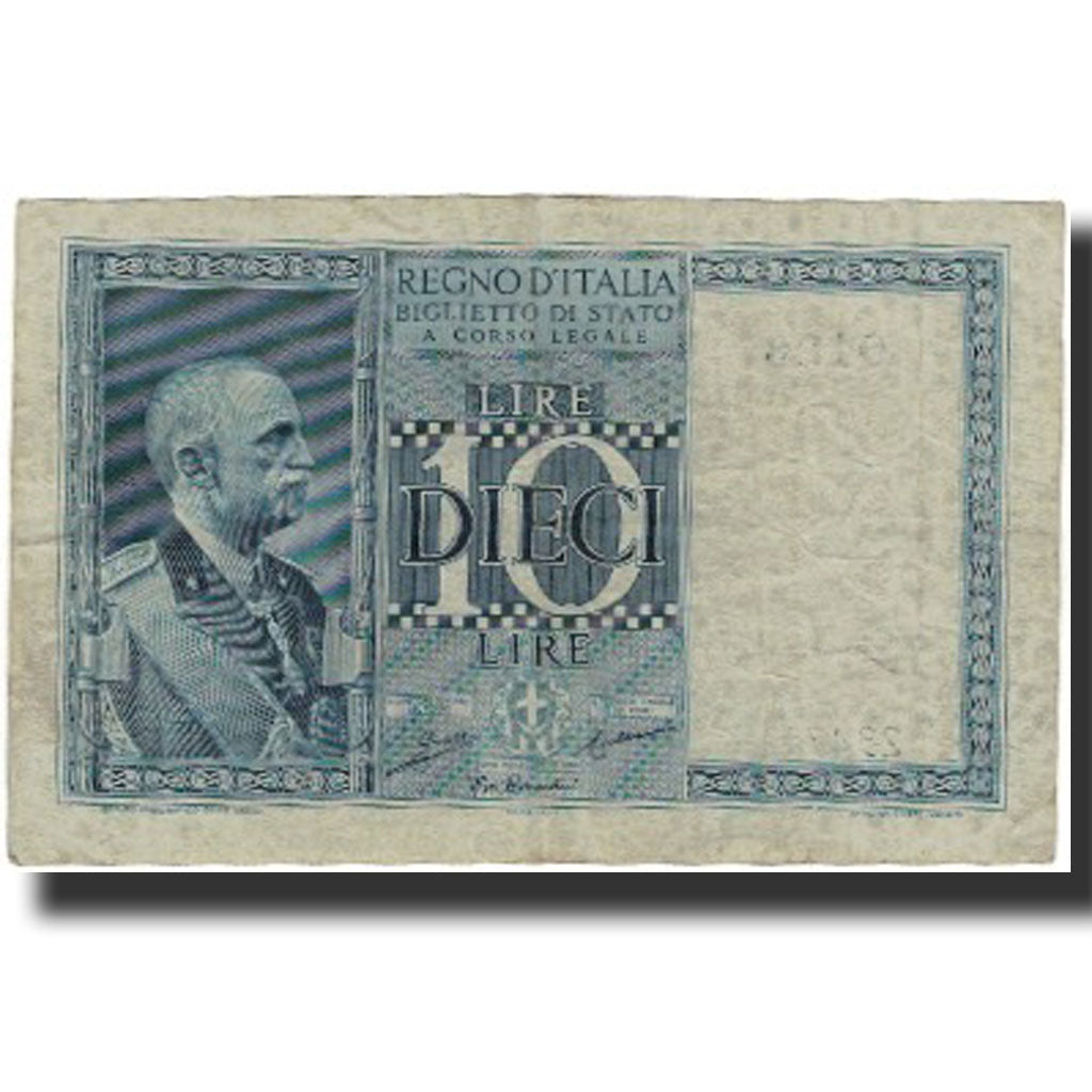 Banconote, Italia, 10 Lire, KM:25a, MB+