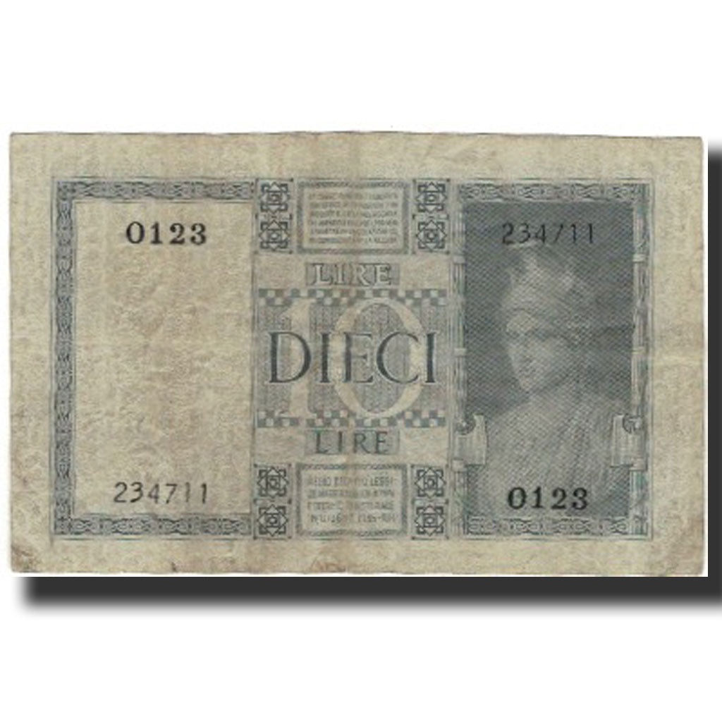 Banconote, Italia, 10 Lire, KM:25a, MB+