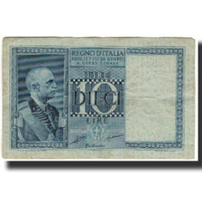 Banknot, Włochy, 10 Lire, KM:25a, VF(30-35)