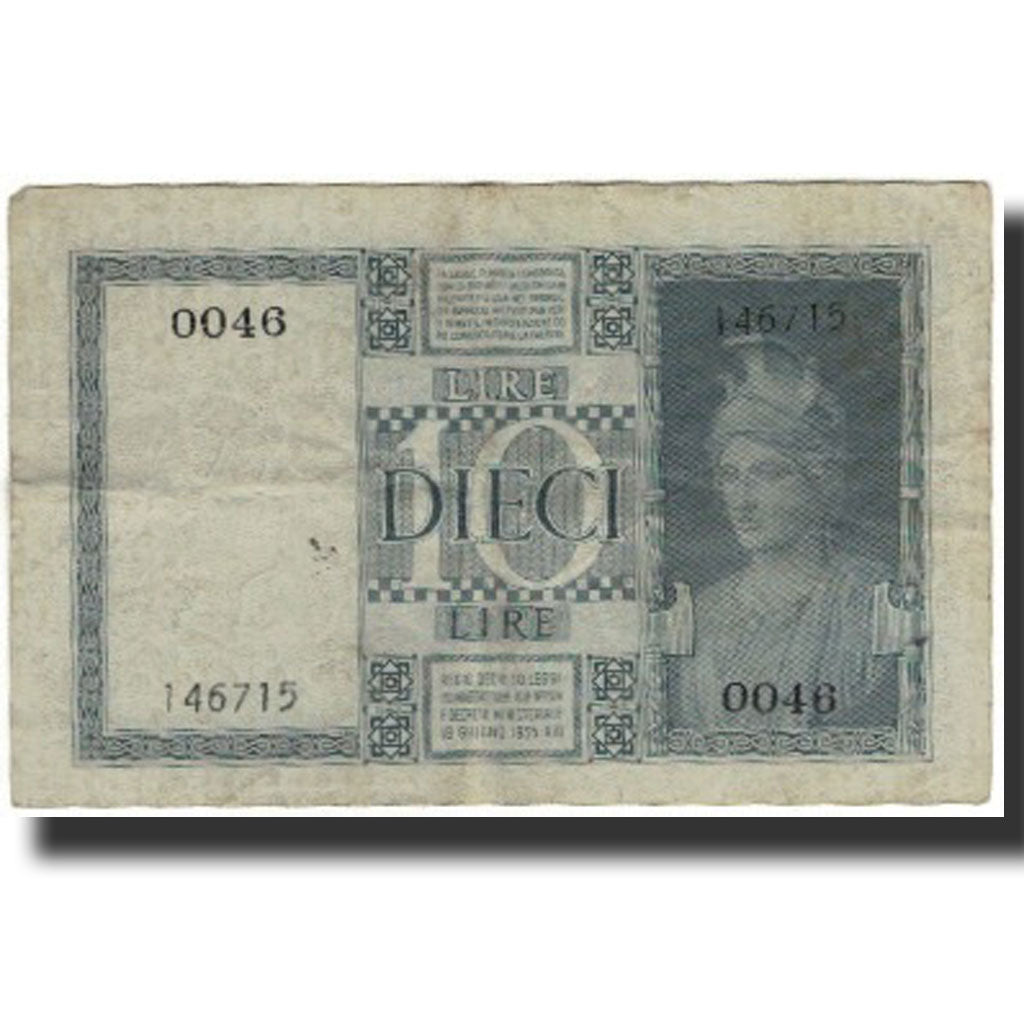 Banknote, Italy, 10 Lire, KM:25a, VF(30-35)