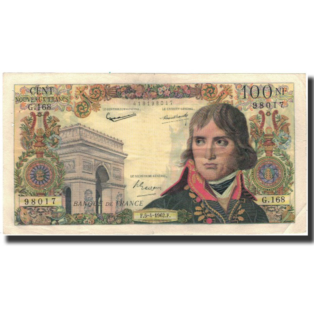 France, 100 Nouveaux Francs, Bonaparte, 1962-04-05, TB+, Fayette:59.15, KM:144a