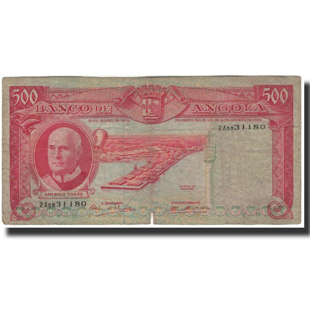 Banknote, Angola, 500 Escudos, 1970-06-10, KM:97, VG(8-10)