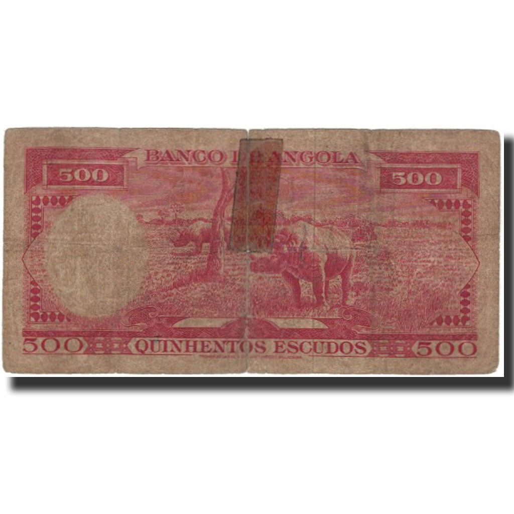 Banknote, Angola, 500 Escudos, 1962, 1962-06-10, KM:95, G(4-6)