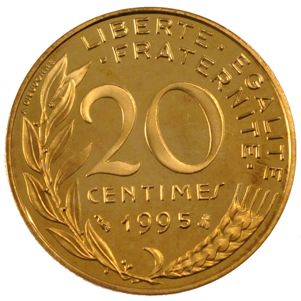 FRANCE, Marianne, 20 Centimes, 1995, Paris, KM #930, MS(65-70),...