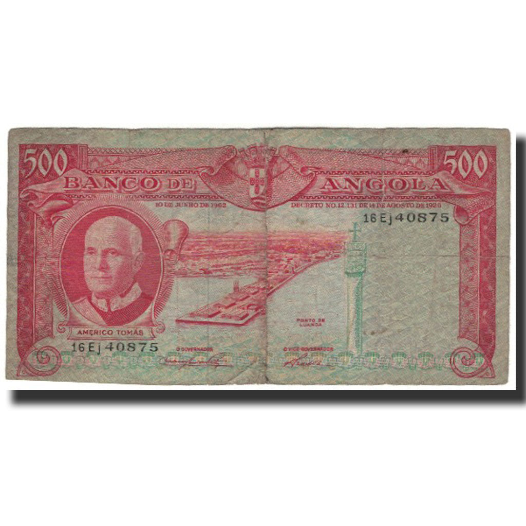 Billet, Angola, 500 Escudos, 1962, 1962-06-10, KM:95, B