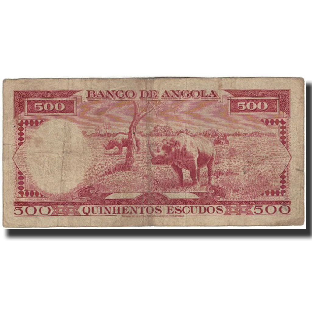 Banknote, Angola, 500 Escudos, 1956, 1956-08-15, KM:90, F(12-15)