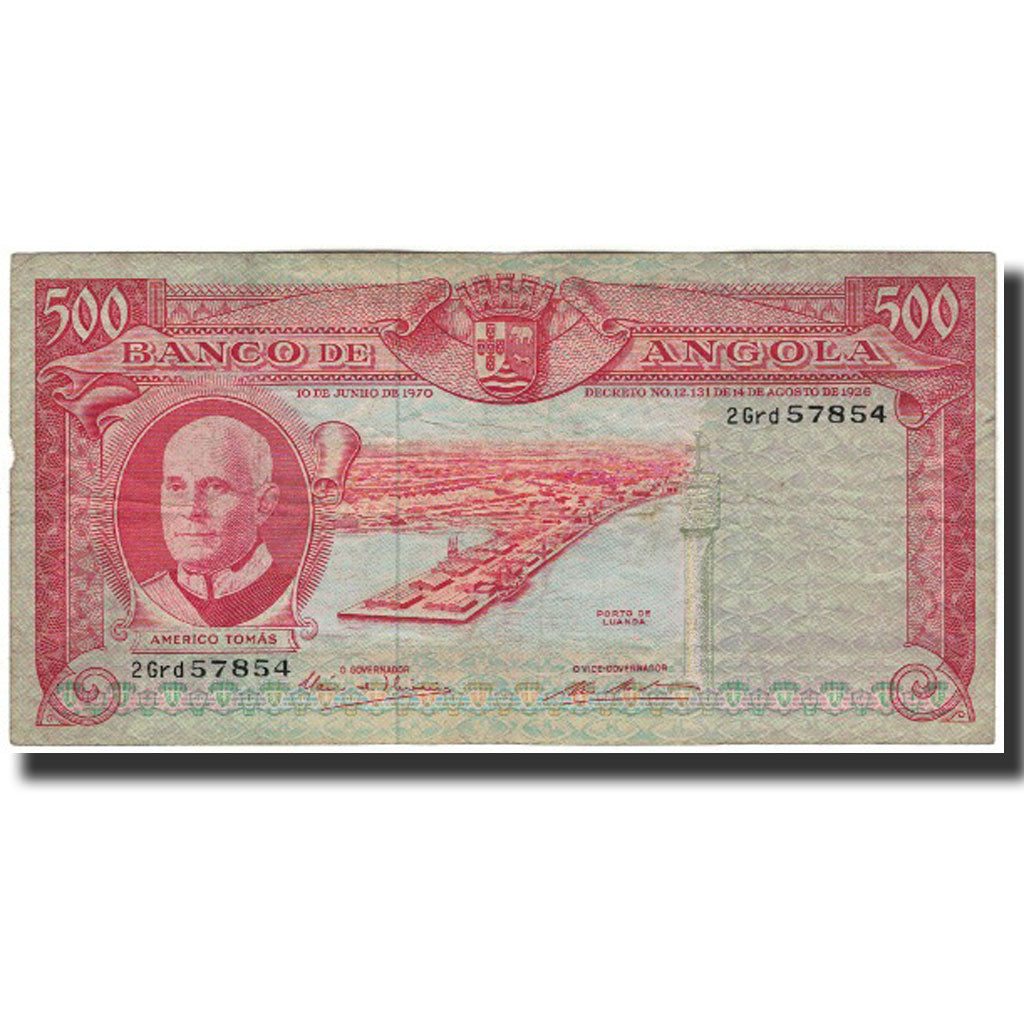 Billet, Angola, 500 Escudos, 1970-06-10, KM:97, TB