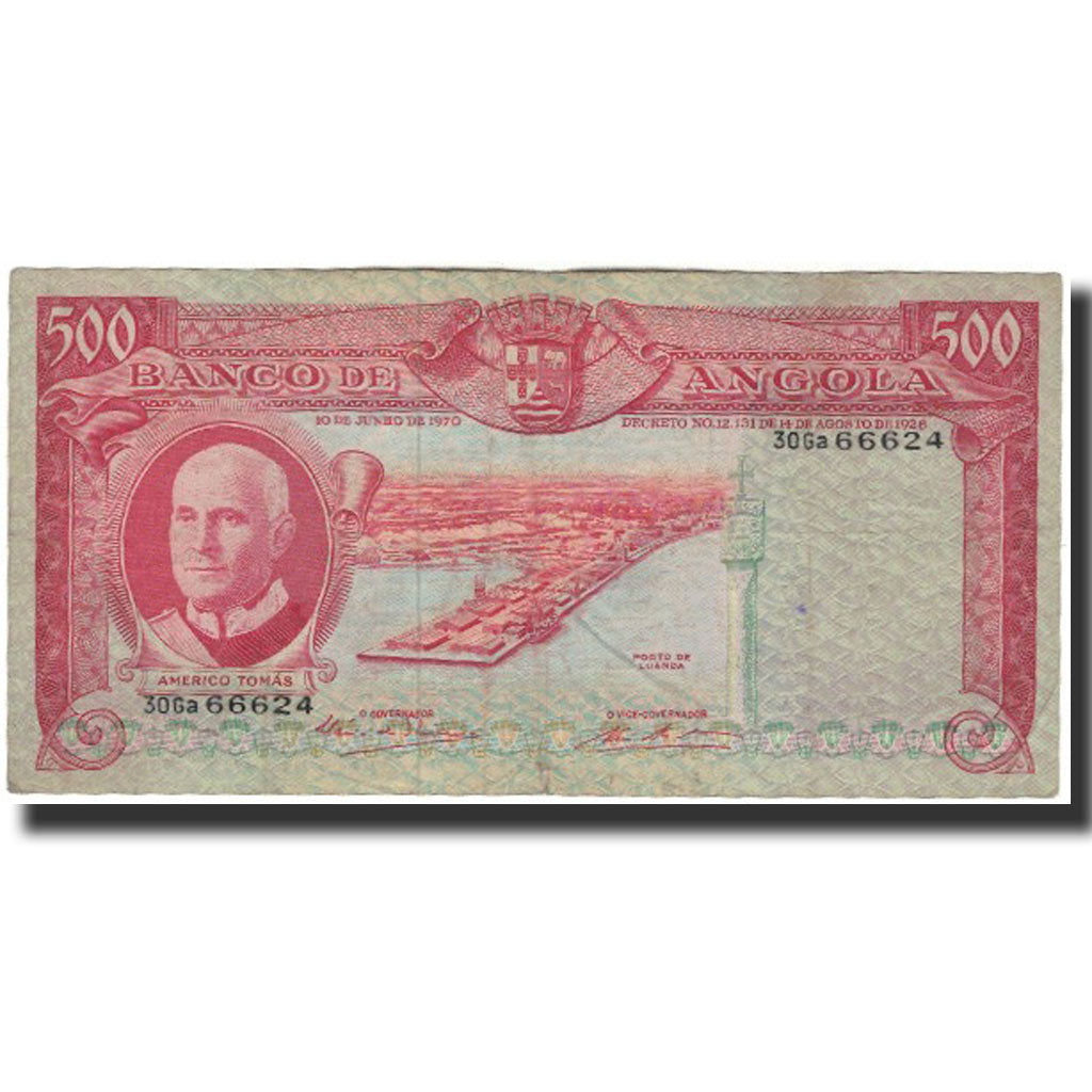 Banknote, Angola, 500 Escudos, 1970-06-10, KM:97, VF(20-25)