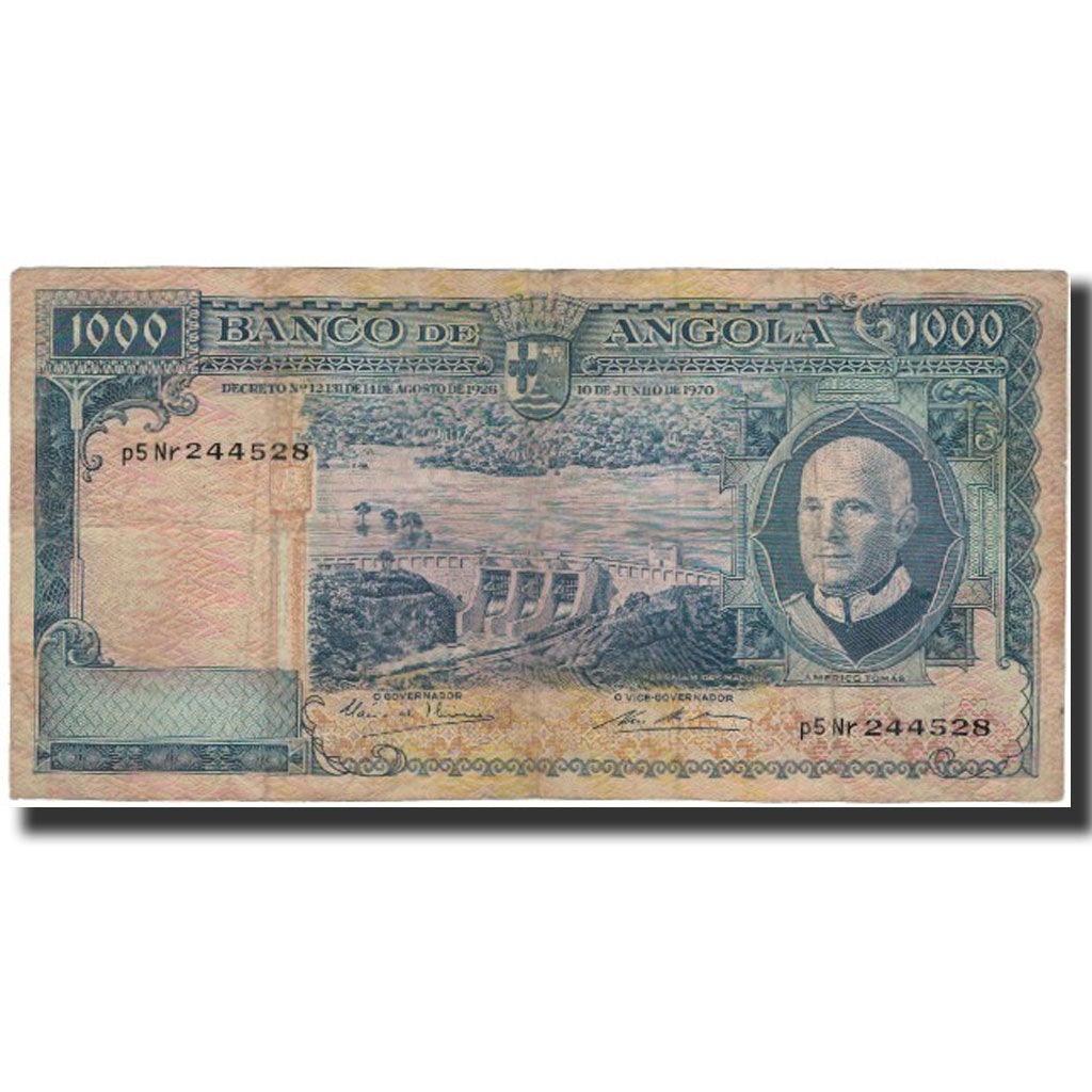 Banknote, Angola, 1000 Escudos, 1970-06-10, KM:98, F(12-15)