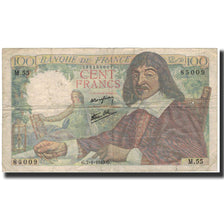 Frankrijk, 100 Francs, Descartes, 1943, 1943-01-07, TB, Fayette:VF27.3, KM:101b