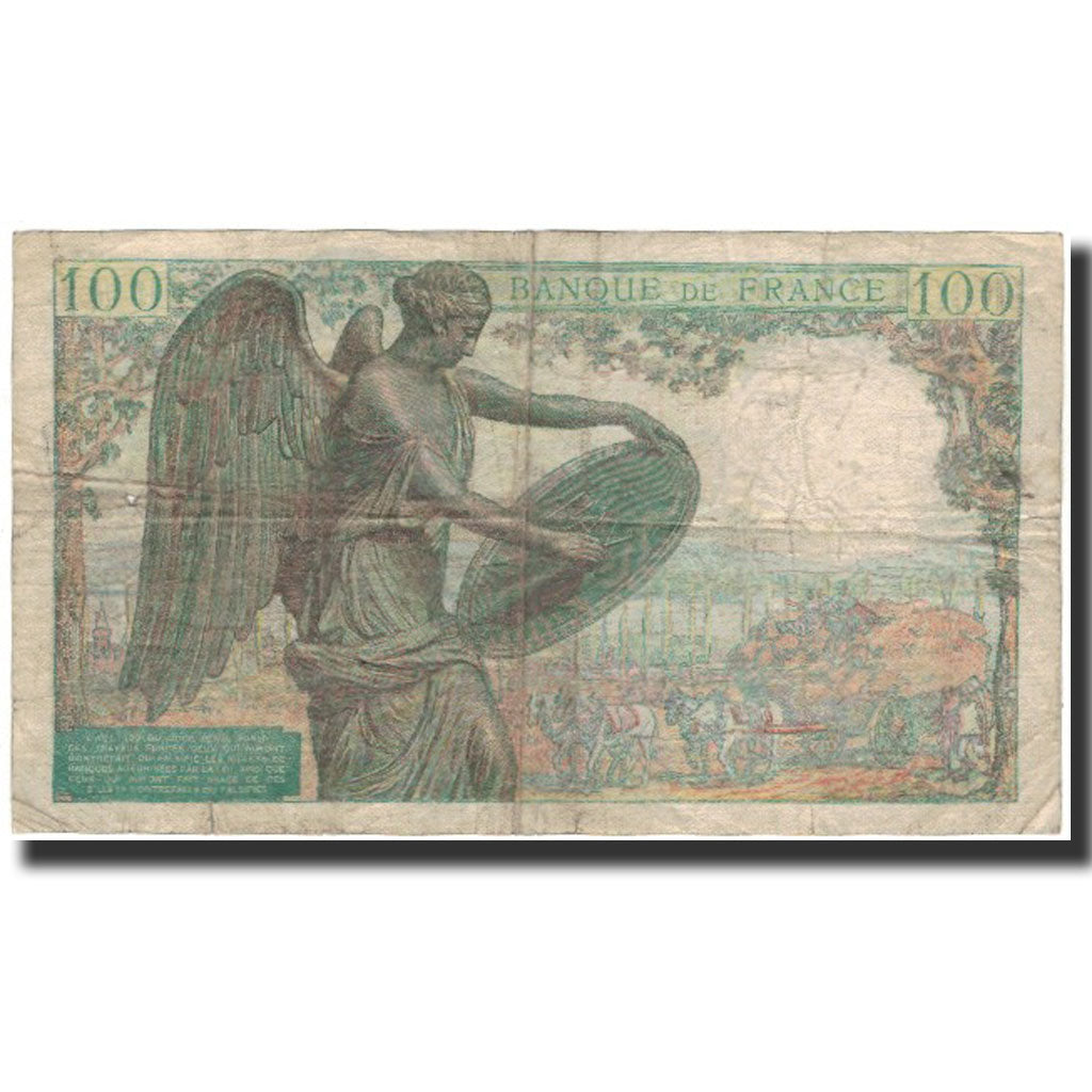 Frankrijk, 100 Francs, Descartes, 1943, 1943-01-07, TB, Fayette:VF27.3, KM:101b