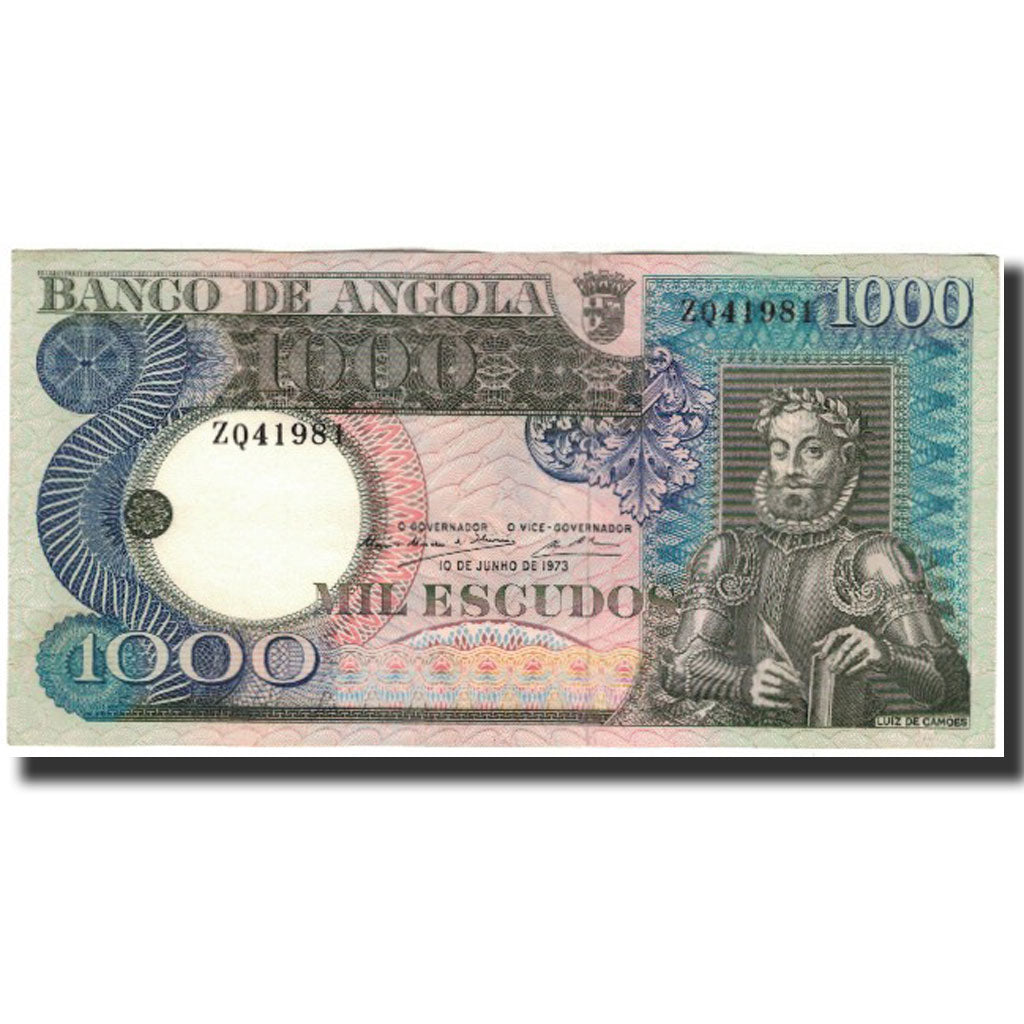 Billete, 1000 Escudos, Angola, 1973-06-10, KM:108, MBC+