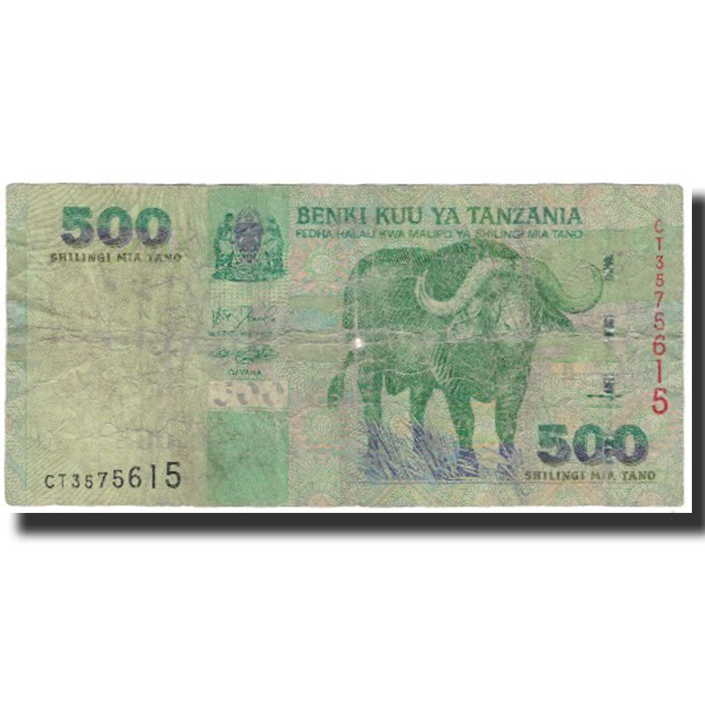 Banknote, Tanzania, 500 Shilingi, KM:35, VG(8-10)