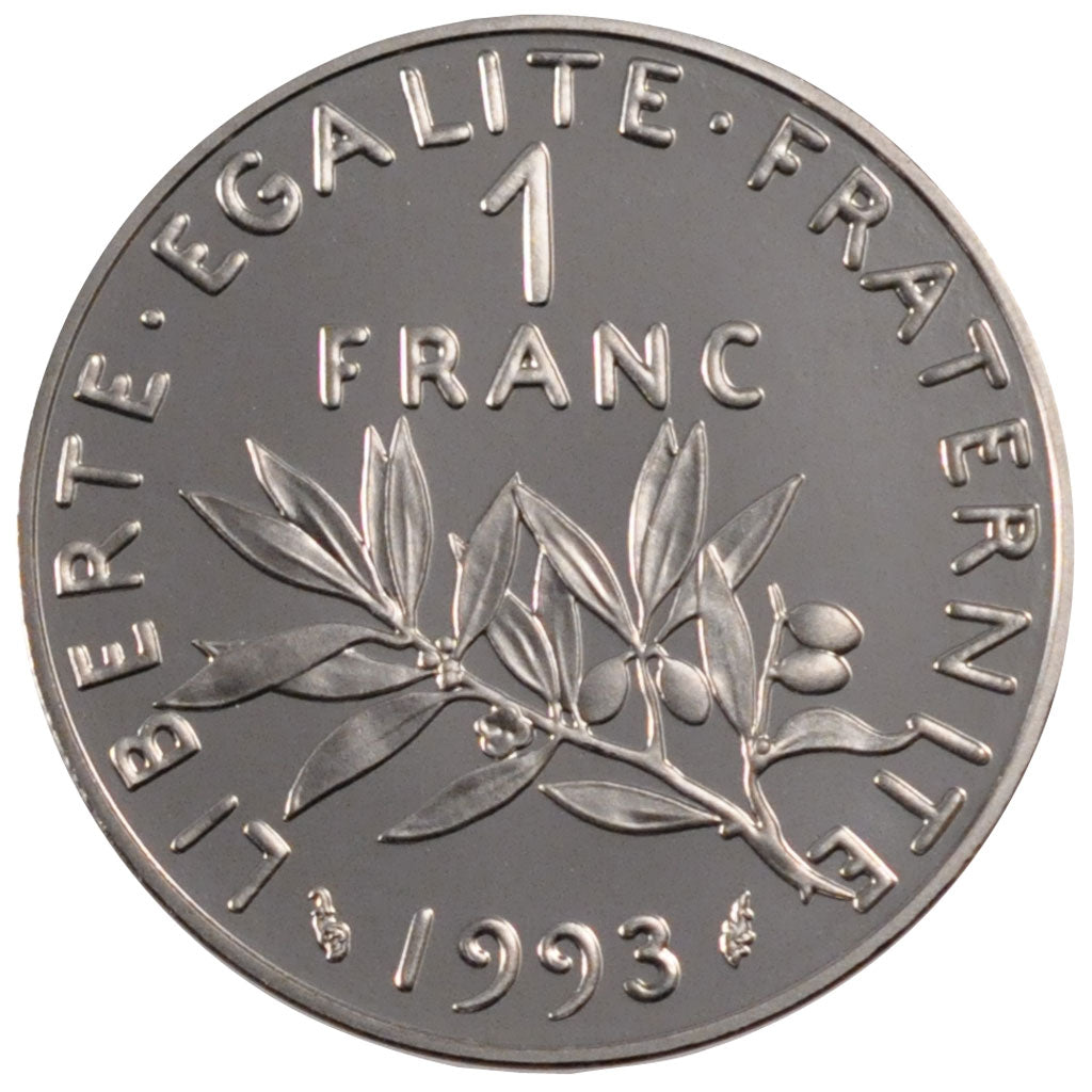FRANCE, Semeuse, 1 Franc, 1993, Paris, MS(63), Nickel, 24, Gadoury #474b, 6.00