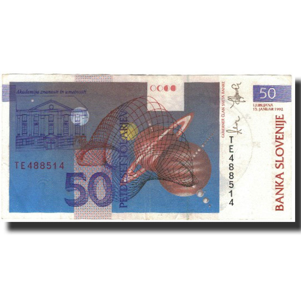 Banknote, Slovenia, 50 Tolarjev, 1992, 1992-01-15, KM:13a, AU(55-58)