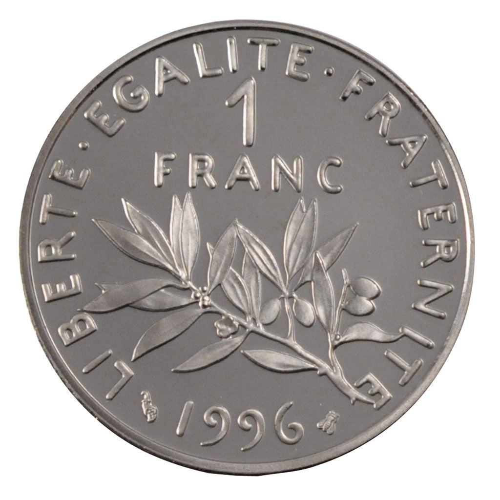 FRANCE, Semeuse, 1 Franc, 1996, Paris, MS(63), Nickel, 24, Gadoury #474b, 6.00