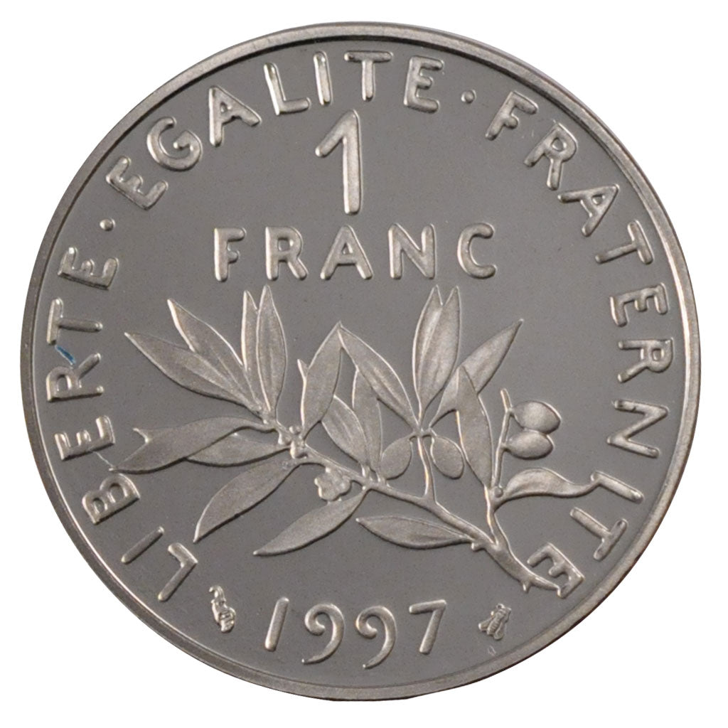 FRANCE, Semeuse, 1 Franc, 1997, Paris, MS(63), Nickel, 24, Gadoury #474b, 6.00