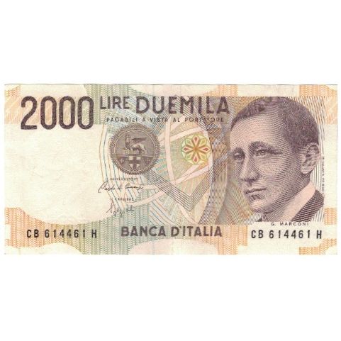 Banknote, Italy, 2000 Lire, 1990-1992, Undated (1990-92), KM:115, UNC(63)