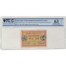 Billete, .50 Franc, 1917, Costa de Marfil, 1917-11-02, KM:1b, graded, PCGS
