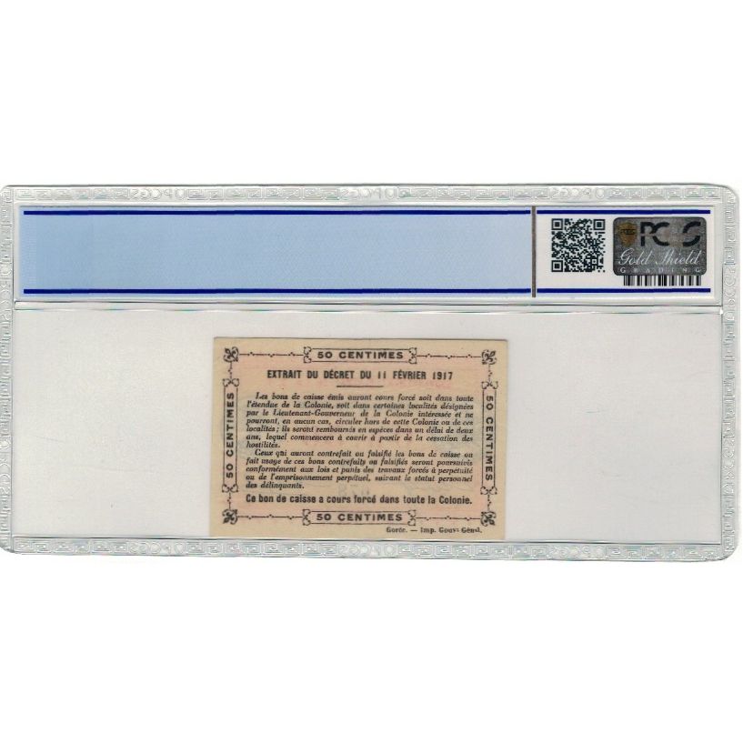 Banknote, Ivory Coast, .50 Franc, 1917, 1917-11-02, KM:1b, graded, PCGS
