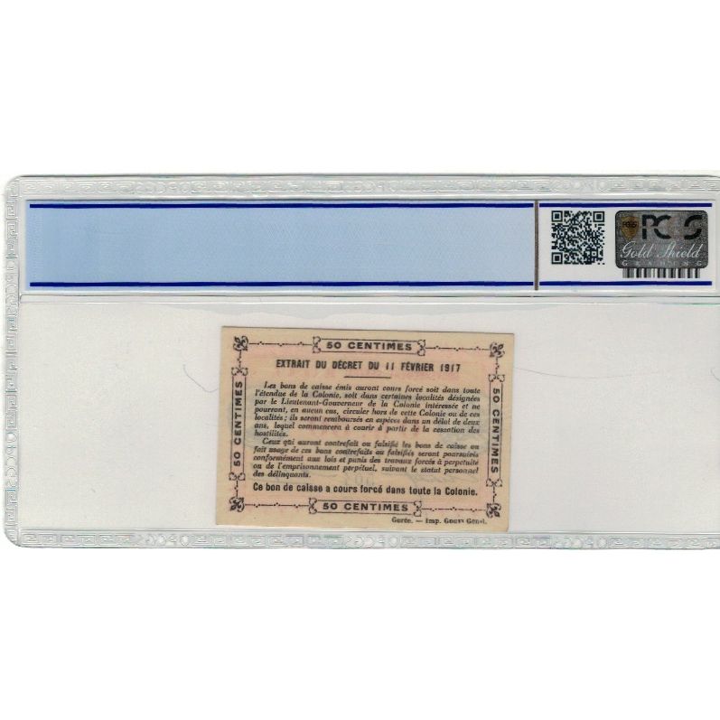 Banknote, Ivory Coast, .50 Franc, 1917, 1917-11-02, KM:1b, graded, PCGS