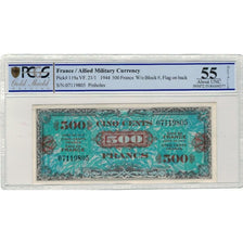 Francia, 500 Francs, 1944, graded, PCGS, 84109277, EBC, Fayette:VF21.1), KM:119a