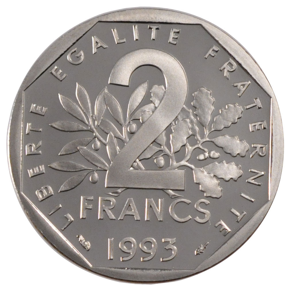 FRANCE, 2 Francs, 1993, MS(63), Nickel, Gadoury #547b, 7.50