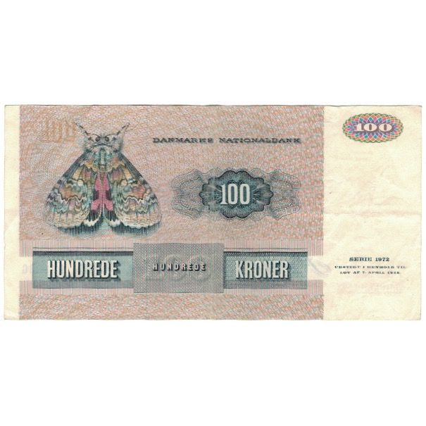 Banknote, Denmark, 100 Kroner, 1972, KM:51o, AU(50-53)