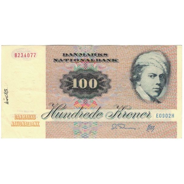 Banconote, Danimarca, 100 Kroner, 1972, KM:51t, MB+