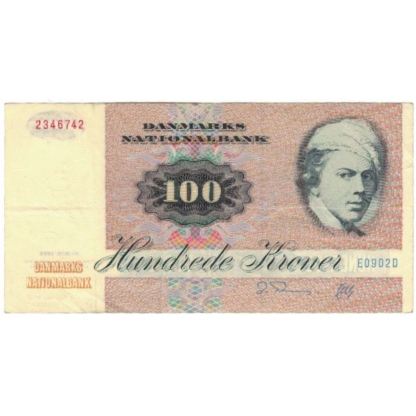 Banknote, Denmark, 100 Kroner, 1972, KM:51t, AU(50-53)
