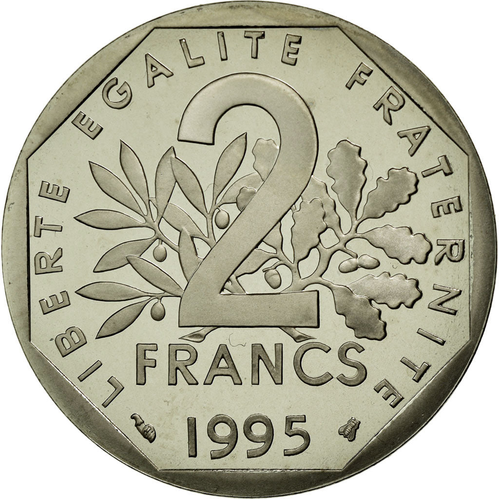 Moneta, Francia, Semeuse, 2 Francs, 1995, FDC, Nichel, Gadoury:547b