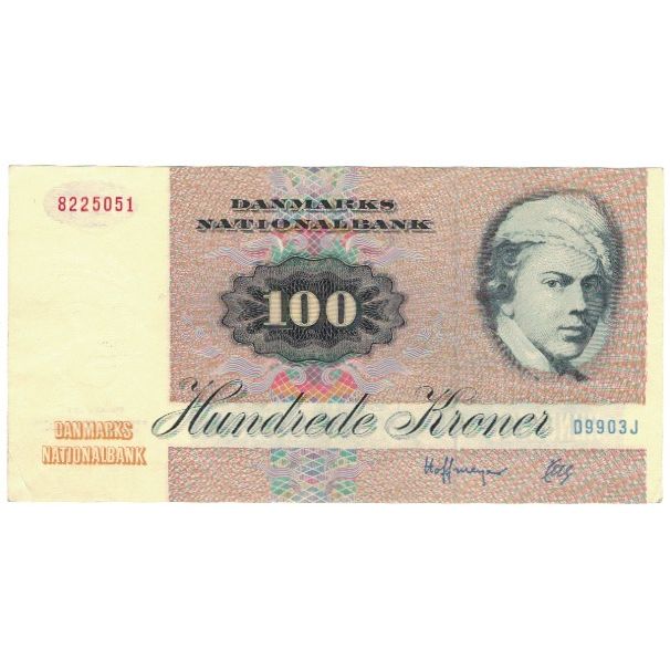 Banknote, Denmark, 100 Kroner, 1972, KM:51t, AU(55-58)