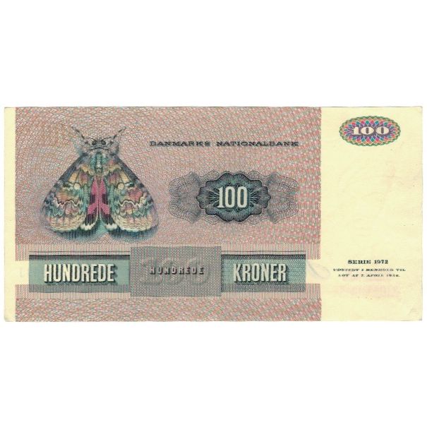 Banknote, Denmark, 100 Kroner, 1972, KM:51t, AU(55-58)