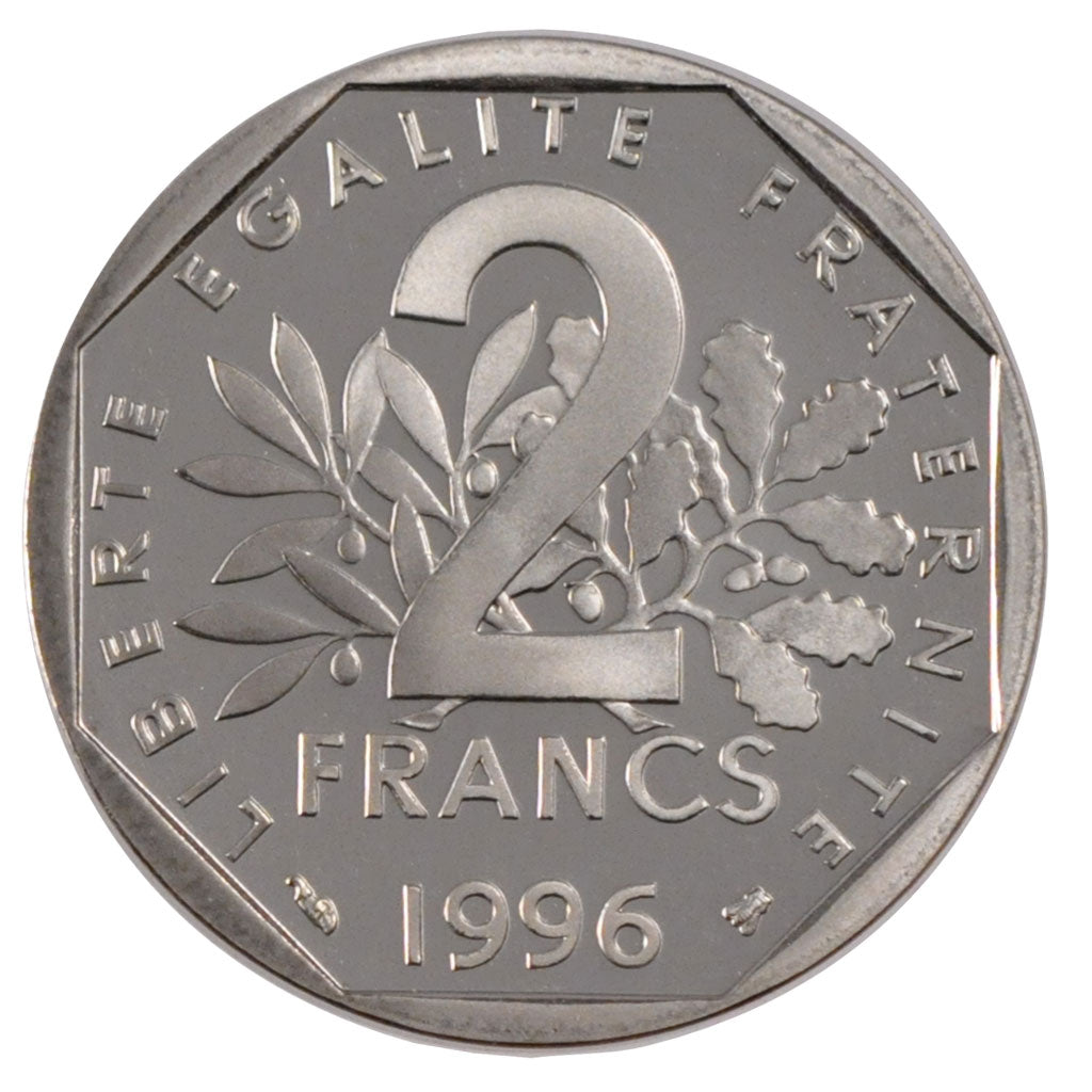 FRANCE, 2 Francs, 1996, MS(63), Nickel, Gadoury #547b, 7.50