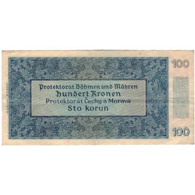 Banknote, Bohemia and Moravia, 100 Korun, 1940, 1940, KM:7a, VF(30-35)