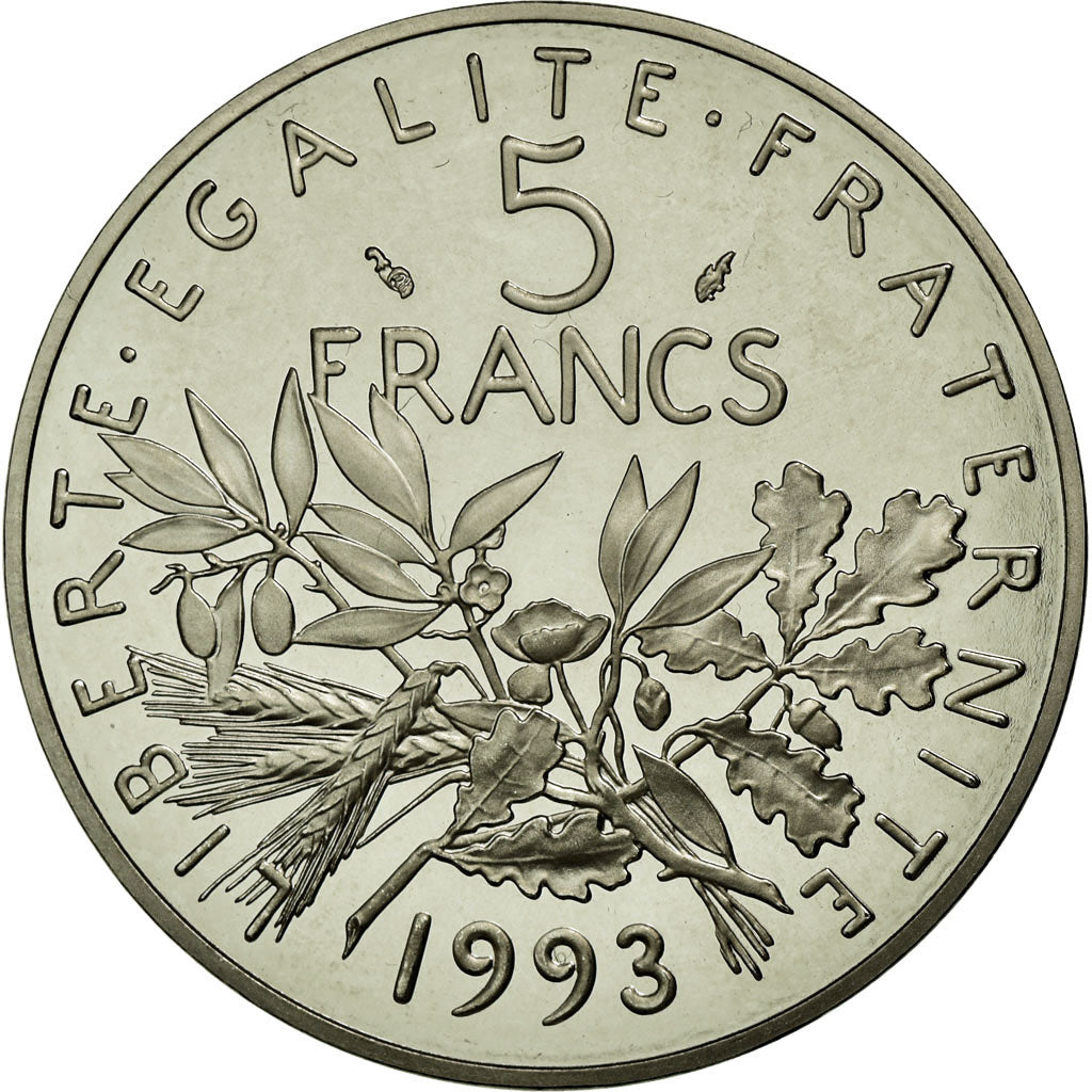 Coin, France, Semeuse, 5 Francs, 1993, Paris, MS(65-70), Nickel Clad