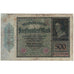 Nota, Alemanha, 500 Mark, 1922, 1922-03-27, KM:73, VG(8-10)