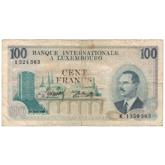 Banknote, Luxembourg, 100 Francs, 1968, 1968-05-01, KM:14A, VF(20-25)