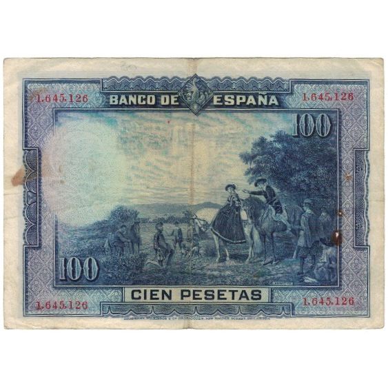 Banknote, Spain, 100 Pesetas, 1928, 1928-08-15, KM:76a, VF(20-25)