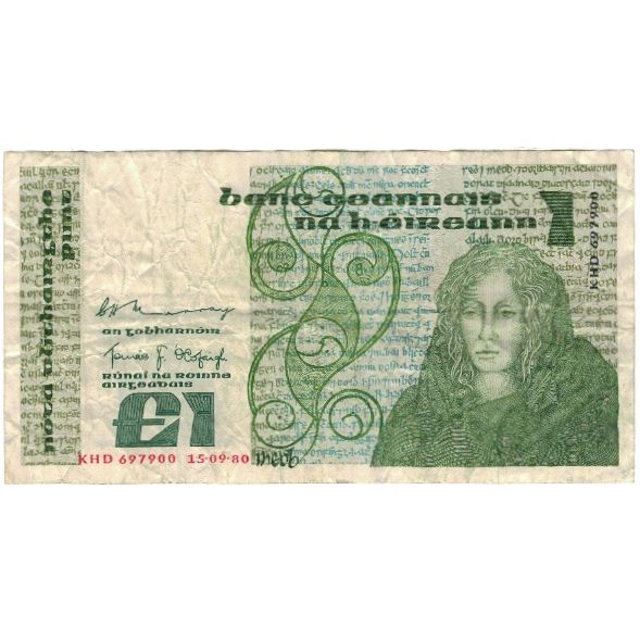 Banconote, Irlanda - Repubblica, 1 Pound, KM:70a, MB