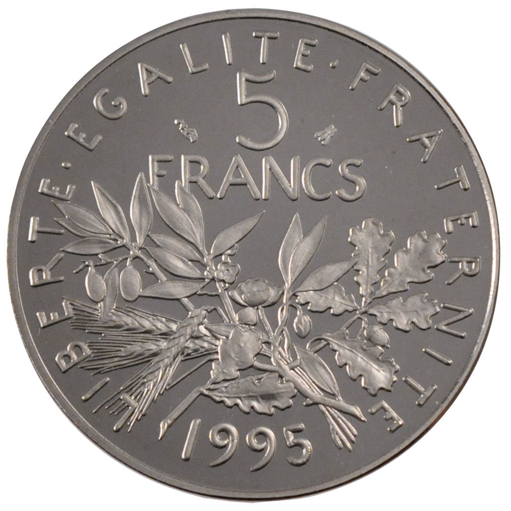 FRANCE, Semeuse, 5 Francs, 1995, Paris, KM #926a.2, MS(65-70), Nickel Clad...